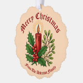 Weihnachtskerze mit Holly & Mistletoe Ornament Karte (Links)