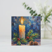 Weihnachtskerze mit Kiefer Karte (Stehend Vorderseite)
