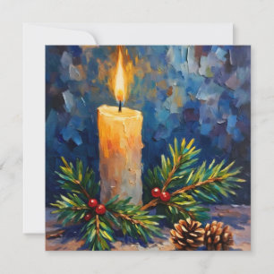 Weihnachtskerze mit Kiefer Karte