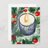 Weihnachtskerze Mitteilungskarte (Vorne/Hinten)