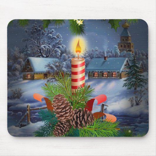 Weihnachtskerze Mousepad (Vorne)