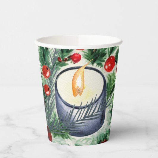 Weihnachtskerze Pappbecher (Links)