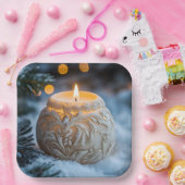 Weihnachtskerze Pappteller (Party)