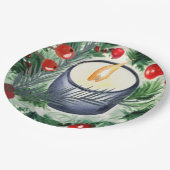 Weihnachtskerze Pappteller (Schrägansicht)