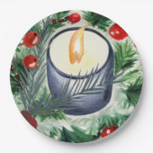 Weihnachtskerze Pappteller (Vorderseite)