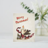 Weihnachtskerze Postcard Feiertagspostkarte (Stehend Vorderseite)
