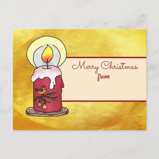 Weihnachtskerze Postkarte (Vorderseite)