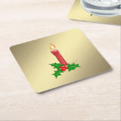 Weihnachtskerze Rechteckiger Pappuntersetzer (angewinkelt)