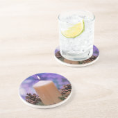 Weihnachtskerze Sandstein Untersetzer (Seite)