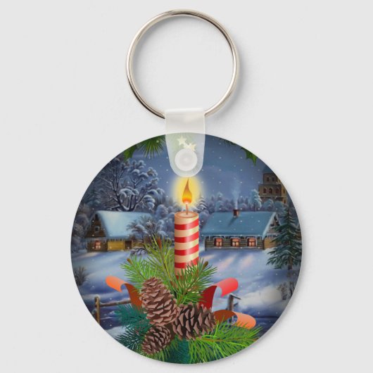 Weihnachtskerze Schlüsselanhänger (Vorderseite)