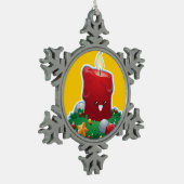 Weihnachtskerze Schneeflocken Zinn-Ornament (Links)