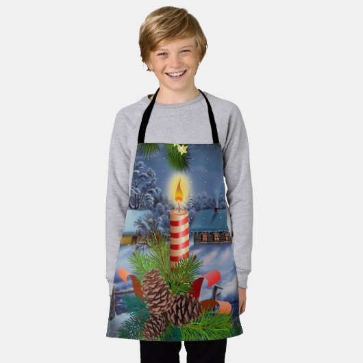 Weihnachtskerze Schürze (Getragen)