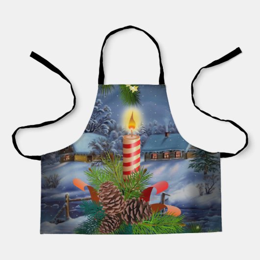 Weihnachtskerze Schürze (Vorderseite)