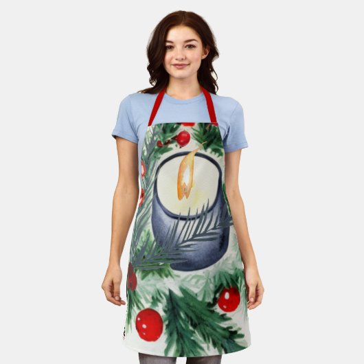 Weihnachtskerze Schürze (Getragen)
