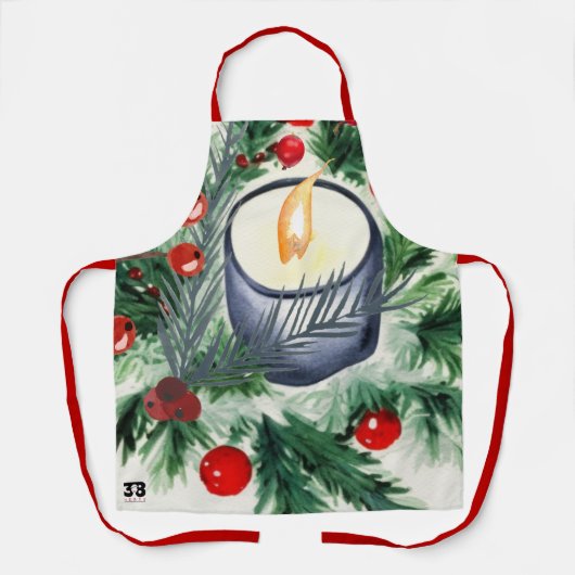 Weihnachtskerze Schürze (Vorderseite)