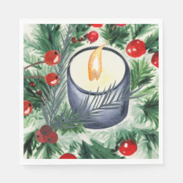 Weihnachtskerze Serviette