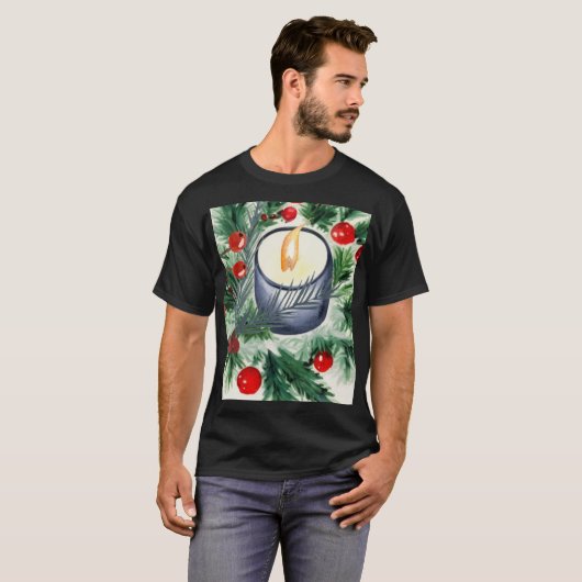 Weihnachtskerze T-Shirt (Vorne ganz)