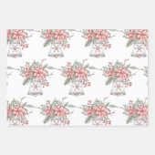 Weihnachtskerze und -glocke geschenkpapier set (Vorderseite)