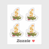 Weihnachtskerze Vinyl Cut Aufkleber (Blatt)