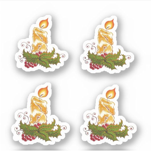 Weihnachtskerze Vinyl Cut Aufkleber (Vorderseite)