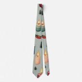 Weihnachtskerzen Berries und Bäume Krawatte (Vorderseite)