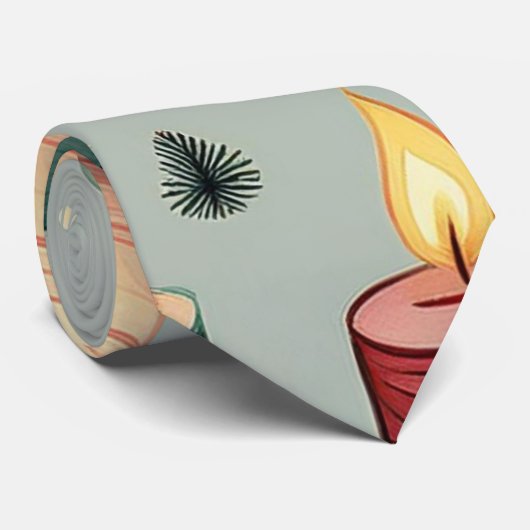 Weihnachtskerzen Berries und Bäume Krawatte (Gerollt)