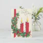 Weihnachtskerzen Feiertagskarte (Stehend Vorderseite)