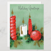 Weihnachtskerzen Feiertagskarte (Vorne/Hinten)