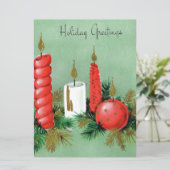 Weihnachtskerzen Feiertagskarte (Stehend Vorderseite)