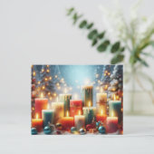 Weihnachtskerzen Feiertagspostkarte (Stehend Vorderseite)