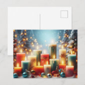 Weihnachtskerzen Feiertagspostkarte (Vorne/Hinten)