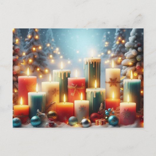 Weihnachtskerzen Feiertagspostkarte (Vorderseite)