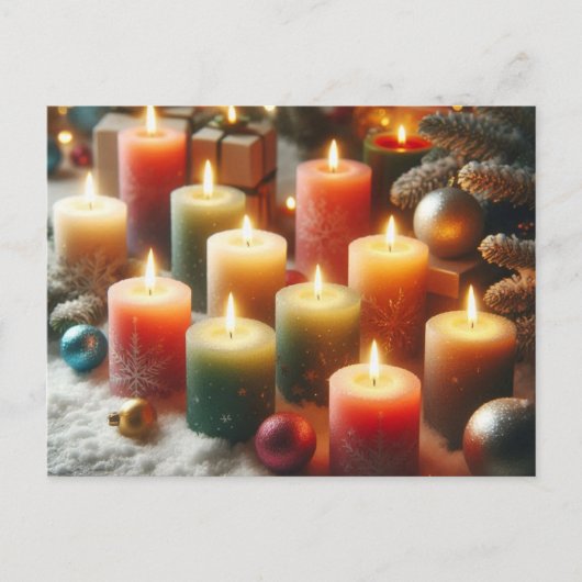 Weihnachtskerzen Feiertagspostkarte (Vorderseite)