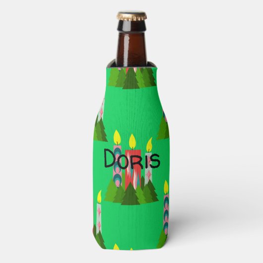 Weihnachtskerzen Flaschenkühler (Flaschenvorderseite)