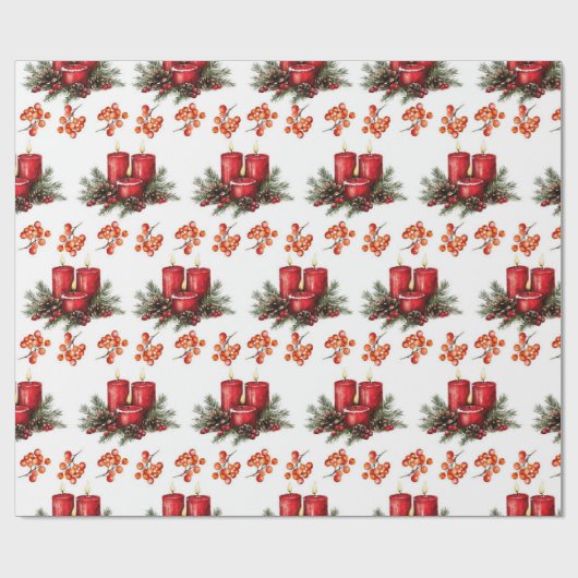Weihnachtskerzen Geschenkpapier (Flach)
