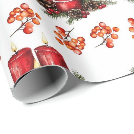 Weihnachtskerzen Geschenkpapier (Rolleneckpunkt)