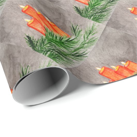 Weihnachtskerzen Geschenkpapier (Rolleneckpunkt)