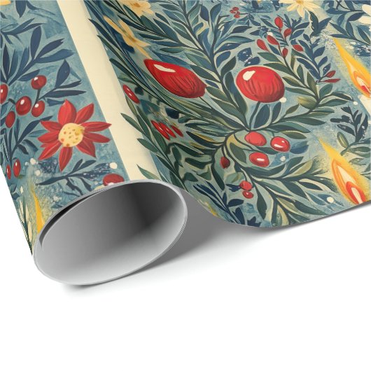 Weihnachtskerzen Geschenkpapier (Rolleneckpunkt)