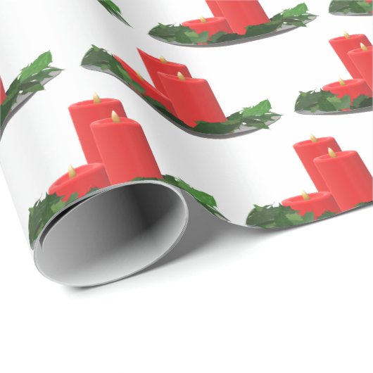 Weihnachtskerzen Geschenkpapier (Rolleneckpunkt)