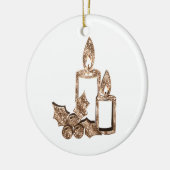Weihnachtskerzen Holly Elegante Gold und White Keramik Ornament (Links)
