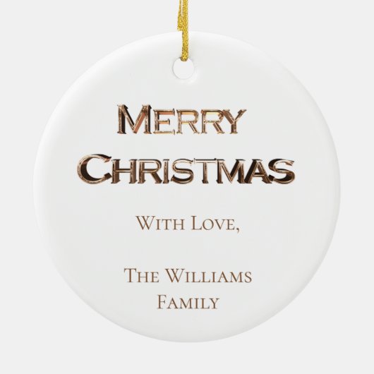 Weihnachtskerzen Holly Elegante Gold und White Keramik Ornament (Hinten)