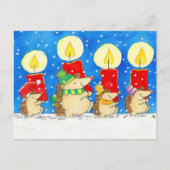Weihnachtskerzen Igel  Postkarte (Vorderseite)