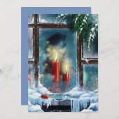 Weihnachtskerzen im Glas Feiertagskarte (Vorne/Hinten)