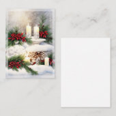 Weihnachtskerzen im Schnee Budget Mini Mitteilungskarte (Vorne/Hinten)