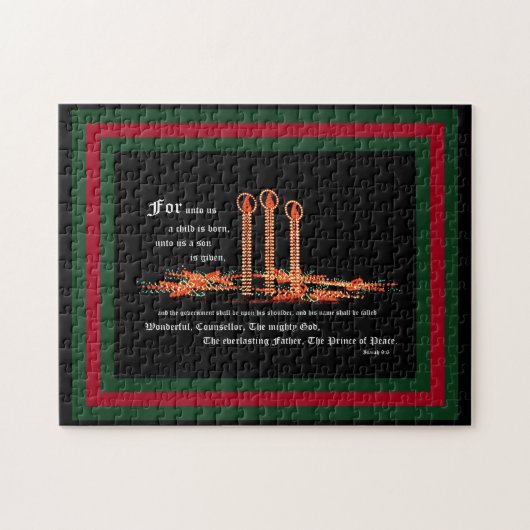 Weihnachtskerzen, Isaiah 9:6 Puzzle (Horizontal)