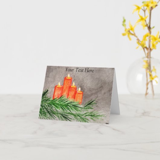 Weihnachtskerzen Karte (Gelbe Blume)