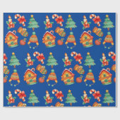 Weihnachtskerzen, Kerzen und Bäume Geschenkpapier (Flach)