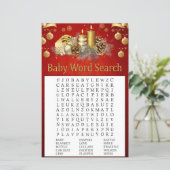 Weihnachtskerzen Kinderdusche Word Search Game (Stehend Vorderseite)