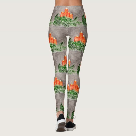 Weihnachtskerzen Leggings (Rückseite)