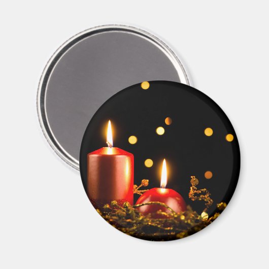 Weihnachtskerzen Magnet (Vorderseite/Rückseite)